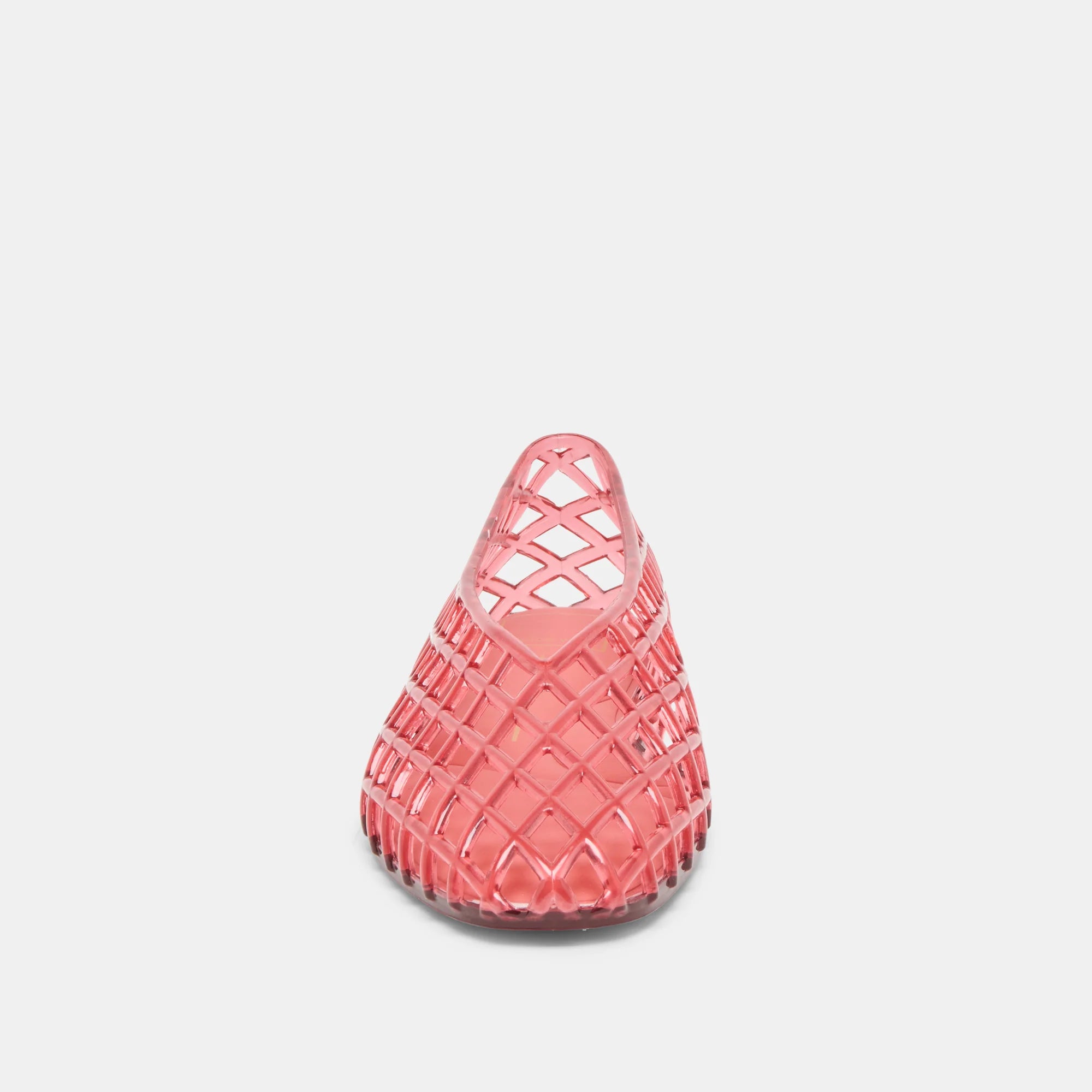 coral woven jelly flat