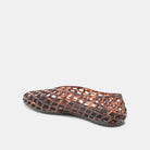 tortoise woven jelly flat