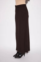 dark brown knit ribbed maxi skirt 