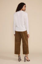 Jessie Cropped Suede Pant in walnut featuring a high-rise waist, cropped wide-leg silhouette, and soft suede-look finish.