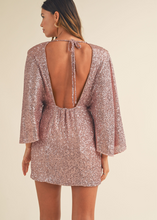 Load image into Gallery viewer, Lola Sequin Draped Mini Dress
