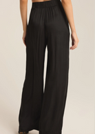 Black satin Pants with elastic waisted 