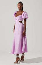 Load image into Gallery viewer, ASTR The Label Winley Puff Sleeve Cutout Midi Dress
