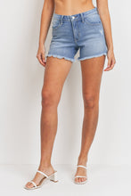 Load image into Gallery viewer, Just Black HR Distress Fray Hem Shorts
