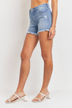 Load image into Gallery viewer, Just Black HR Distress Fray Hem Shorts
