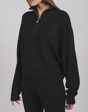 Load image into Gallery viewer, Brunette The Label 1/2 Zip Ribbed Knit Popover
