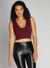 Load image into Gallery viewer, C’est Moi Bamboo Deep V Rib Top

