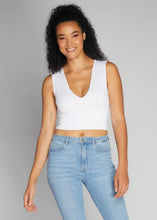 Load image into Gallery viewer, C’est Moi Deep V Bamboo Crop Top
