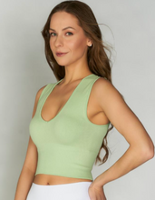 Load image into Gallery viewer, C’est Moi Bamboo Deep V Rib Top
