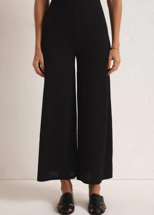 Z Supply Billie Wide Leg Pant. Elevate your style with the latest trend: wide leg pants. While not new on the scene, these flattering styles easily dress up your everyday look and add a touch of sophistication. The Billie Wide Leg Pant has a richly textured feel and high waisted design that pairs well with confidence.