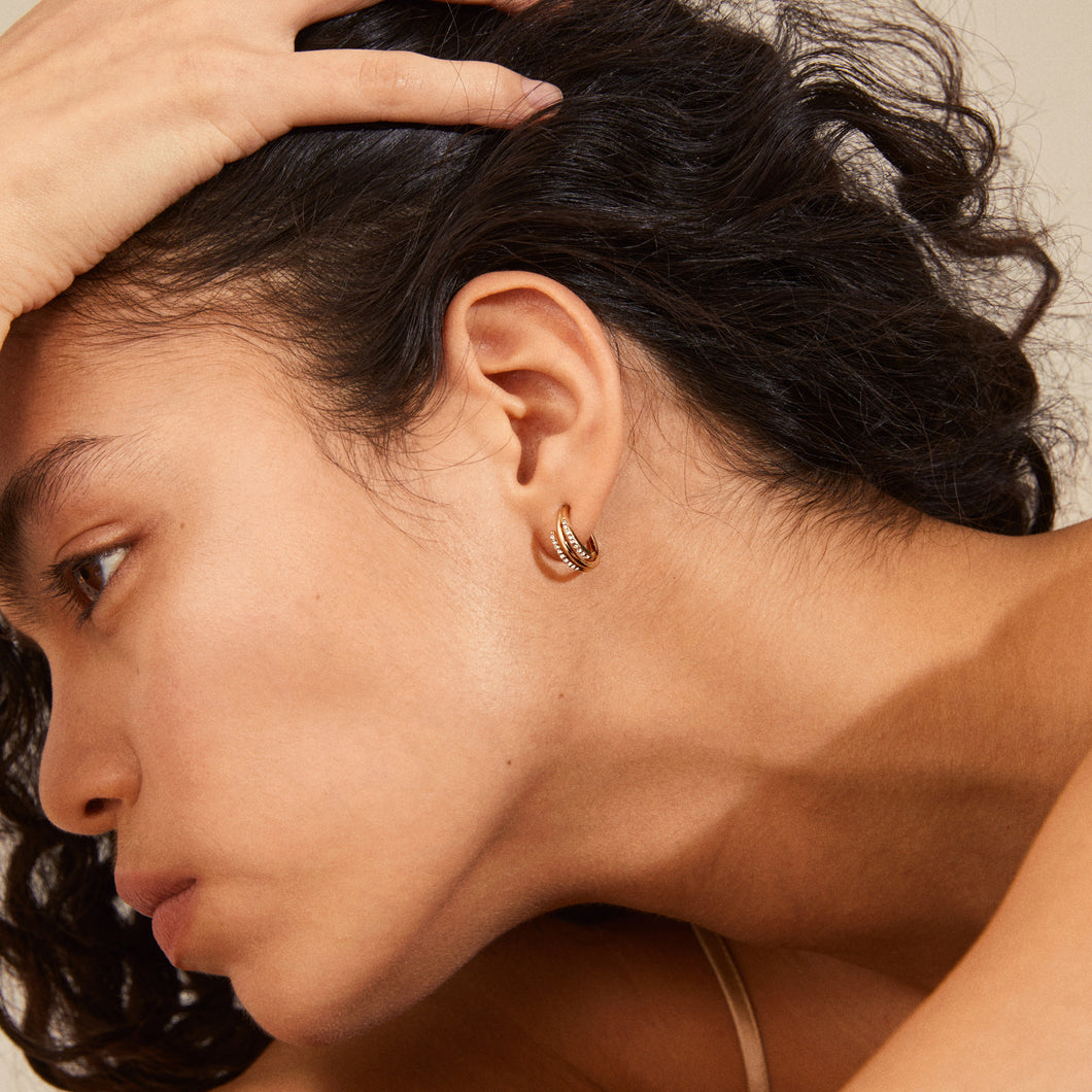 Pilgrim Serenity Crystal Hoop Earrings