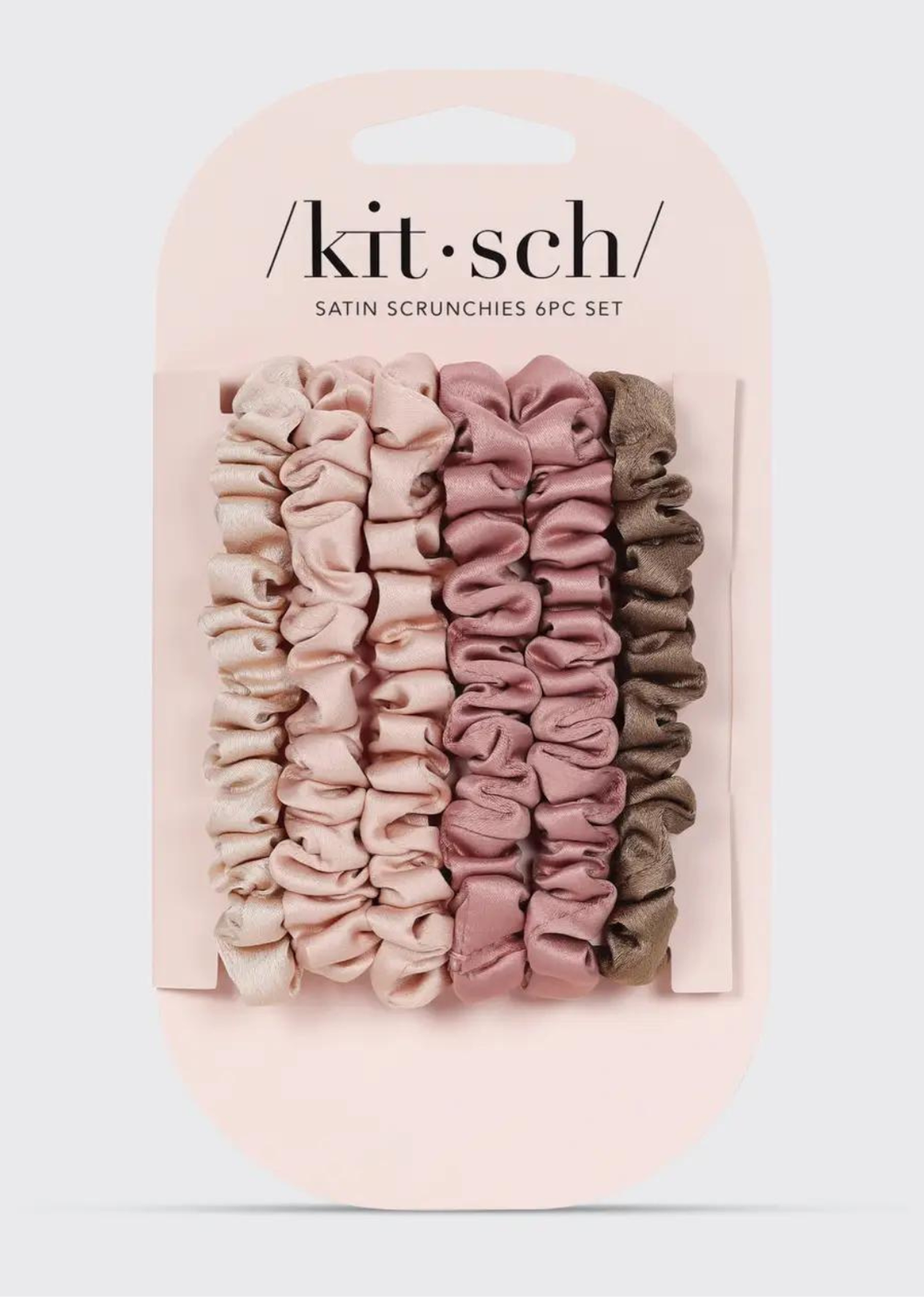 Kitsch Ultra Petite Satin Scrunchies 6pc - Terracotta